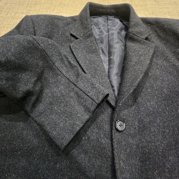Giorgio Armani Charcoal Gray Wool Overcoat Trench Coat Long Sz 50R - Picture 4 of 8